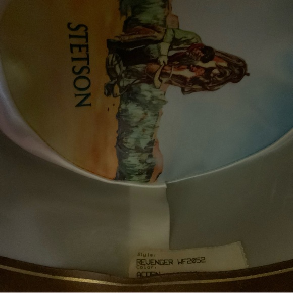 Vintage Stetson Revenger Western Hat -  4X Beaver - Color Acorn - 7-3/8 Large - Picture 11 of 12